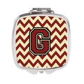 Carolines Treasures Letter G Chevron Maroon and Gold Compact Mirror CJ1061-GSCM